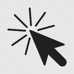 mouse pointer icon on transparent  background. flat style. mouse pointer icon for your web site design, logo, app, UI. mouse cursor select. Eps 10.