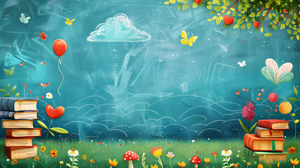 a big copy space with beautiful educational background