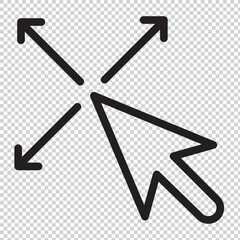 mouse pointer icon on transparent  background. flat style. mouse pointer icon for your web site design, logo, app, UI. mouse cursor select. Eps 10.