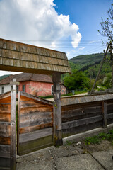 Wooden church in a village in western Ukraine