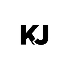 Letter K and J, KJ logo design template. Minimal monogram initial based logotype.