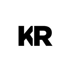 Letter K and R, KR logo design template. Minimal monogram initial based logotype.