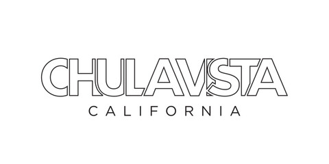 Chula Vista, California, USA typography slogan design. America logo with graphic city lettering for print and web.