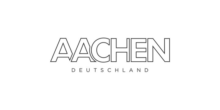 Aachen Deutschland, modern and creative vector illustration design featuring the city of Germany for travel banners, posters, and postcards.