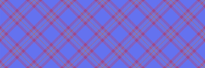 Effect tartan textile background, direct seamless plaid fabric. Checkered texture vector check pattern in blue and pink colors.
