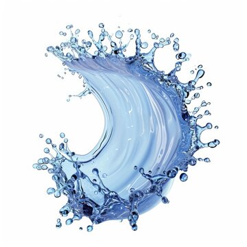recommend clip art: 3d render, blue wave, water wavy splash clip art isolated on transparent background. Natural splashing liquid shape, Generative AI