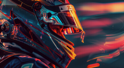 Close up portrait of Formula 1 racer - obrazy, fototapety, plakaty