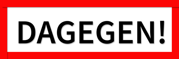 DAGEGEN Button schwarz