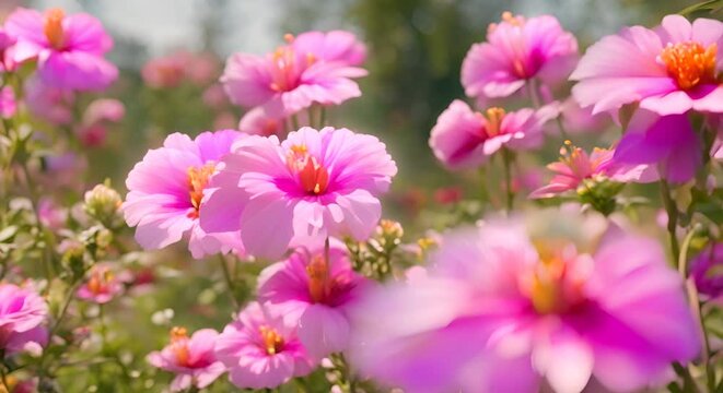 Garden of Eden Continuous Blooming Flowers in Seamless Footage
