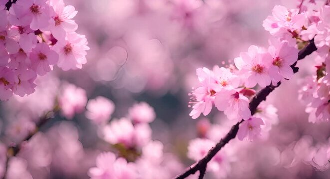 Cherry Blossom Ballet Seamless Spring Footage with Blossoming Sakura Trees