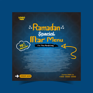 Ramadan special iftar menu food design and social media post template