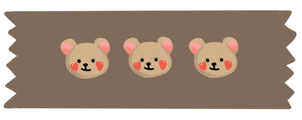 paper tape brown teddy bear