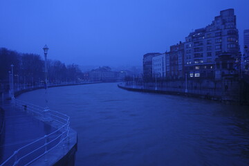 River of Bilbao in winter
