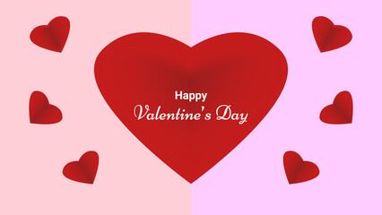 Happy Valentine's Day with Heart and Text
