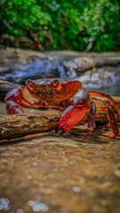 Image of crab on the rocks printed on Printed Glass Basin Splashbacks