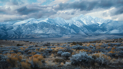 American Southwest Winter Mountain Range