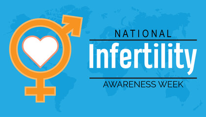 National Infertility awareness week observed every year in April. Template for background, banner, card, poster with text inscription.