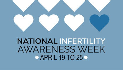 National Infertility awareness week observed every year in April. Template for background, banner, card, poster with text inscription.