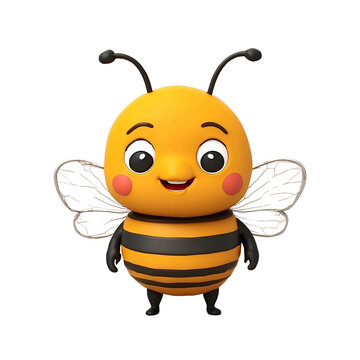 Adorable 3D Cartoon Bee Illustration: A Charming and Whimsical Character Perfect for Kids' Entertainment and Educational Purposes