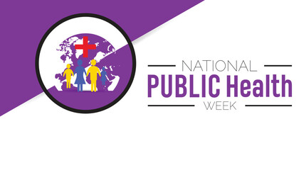 National Public Health Week observed every year in April. Template for background, banner, card, poster with text inscription.