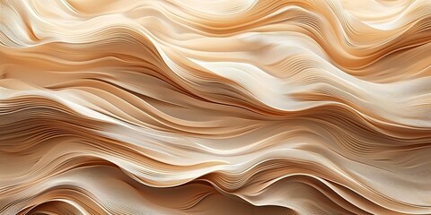 Obraz premium Abstract organic natural beige brown color waving lines texture background banner illustration wallpaper backdrop for webdesign. Generative AI