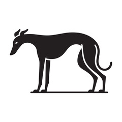 Elegant Grace: Vector Greyhound Silhouette - Capturing the Majestic Beauty and Graceful Form of this Iconic Canine Breed.