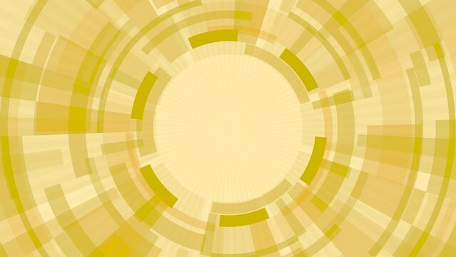 Abstract yellow and orange pattern of circles going deep,  creative concept design, digital seamless loop animation - stock video
