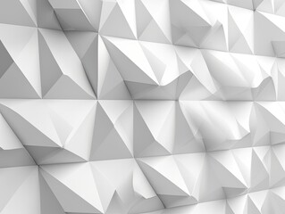 White shaded abstract geometric pattern. Origami paper style.