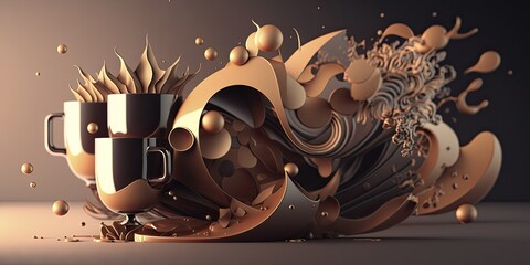 Coffee dark abstract art background