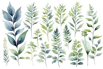 Silhouettes of beautiful plants