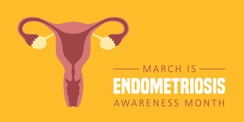 national endometriosis awareness month march info graphic vector illustration
