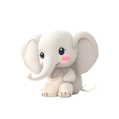 Obraz premium Cute white baby elephant