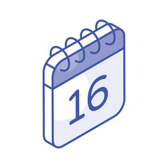 An amazing icon of calendar in isometric design style, ready to use vector