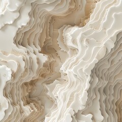 Ethereal Layers: 3D Sculpted Topography in Neutral Tones