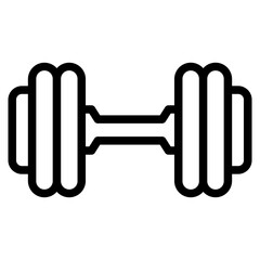 Dumbbell or dumbells weight training equipment vector icon for exercise apps and websites