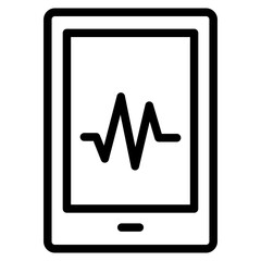 Heartbeat Pulse Medical Smartphone Icon Cardiogram Vector Logo Template Illustration Design. 