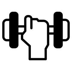 Dumbbell or dumbells weight training equipment vector icon for exercise apps and websites