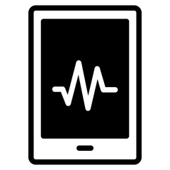Heartbeat Pulse Medical Smartphone Icon Cardiogram Vector Logo Template Illustration Design. 