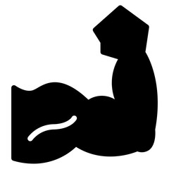 Strong hand  icon. Muscle, arm, bicep, power, protein, man, strength, flex, human body concept. Vector illustration isolated on white background. 