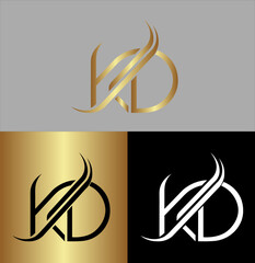 Letter KD Logo, Alphabet kd Icon Vector Stock