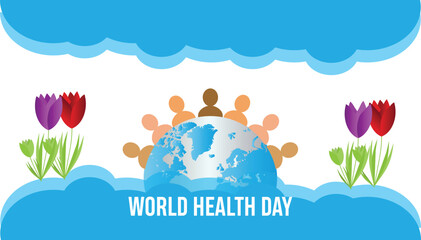 Fototapeta na wymiar World Health Day observed every year in April.Template for background, banner, card, poster with text inscription.