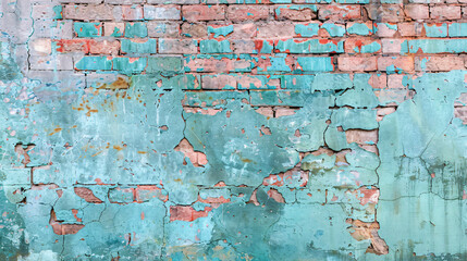 Background of Old Cracked Brick Wall Pattern