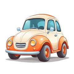 Cute Cartoon car, Vector illustration on a white background.. ai generative.