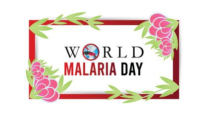 World Malaria Day observed every year in April.Template for background, banner, card, poster with text inscription.