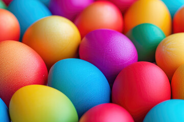 Fototapeta na wymiar Vibrant stack of colorful Easter eggs