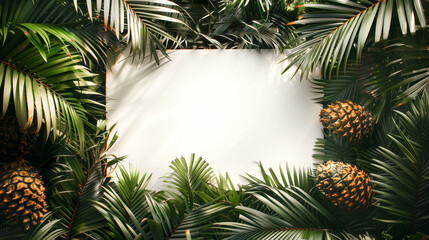 Palm oil background with white board in the middle