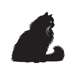 Graceful Ragdoll: Vector Silhouette - Capturing the Elegance and Charm of the Beloved Ragdoll Cat Breed in Elegant Form, Vector Ragdoll, Ragdoll Silhouette