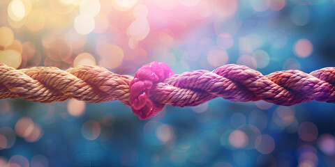 Team rope diverse strength connect partnership together teamwork unity communicate support strong
 - obrazy, fototapety, plakaty