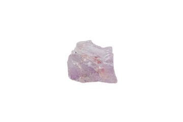 Amethyst mineral stone macro on white background