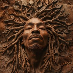 Sculpture of a Man With Dreadlocks